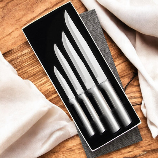 Set cadou nuntă, oțel inoxidabil, mâner aluminiu periat (S04)